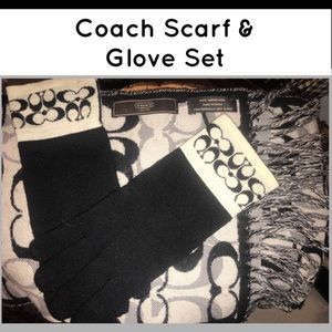 coach scarf and glove set